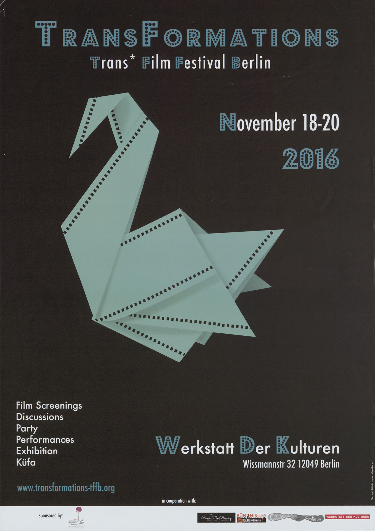 helles Schwan-Origami auf schwarzem Hintergrund