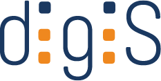 Logo des Forschungs- und Kompetenzzentrum Digitalisierung Berlin (digiS) zeigt Buchstabenfolge in blau mit geteiltem Buchstaben in blau und orange